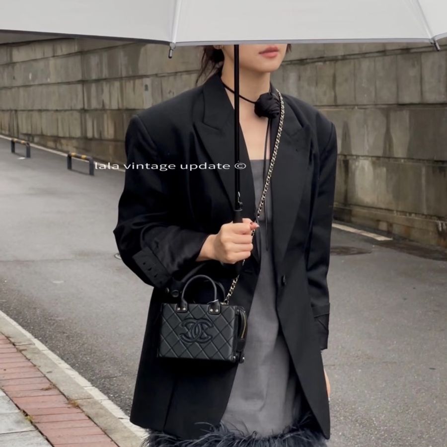 Chanel 22B復古盒子包 芯片款 #全新全配🉑送禮 #全牛皮菱格紋大logo-3