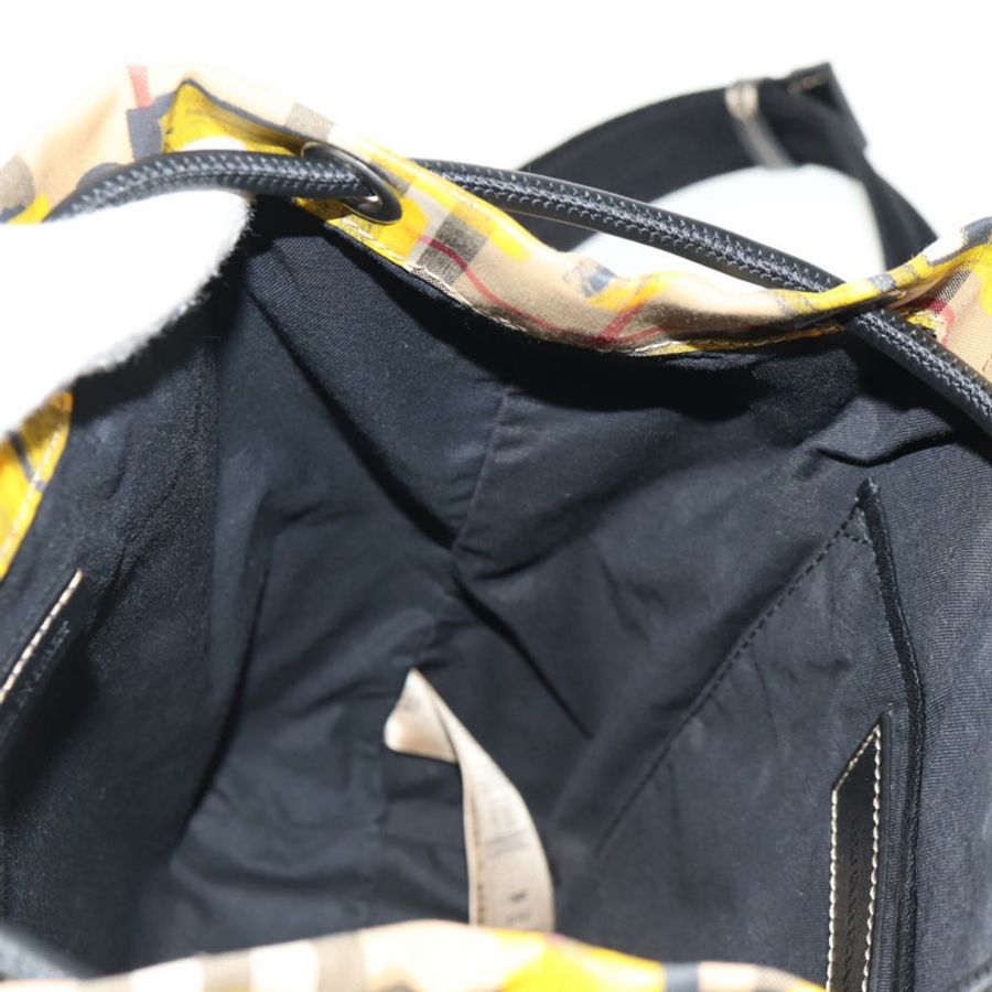 【日本直送】BURBERRY Nova Check Graffiti Backpack Canvas Beige Auth 154919V-25
