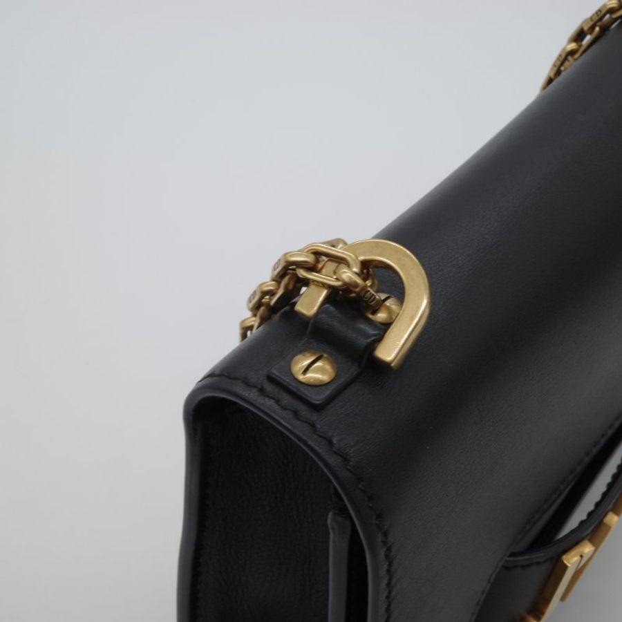 Dior 迪奧 J’adior 黑色 小牛皮 金釦 翻蓋 肩背包 斜背包-8