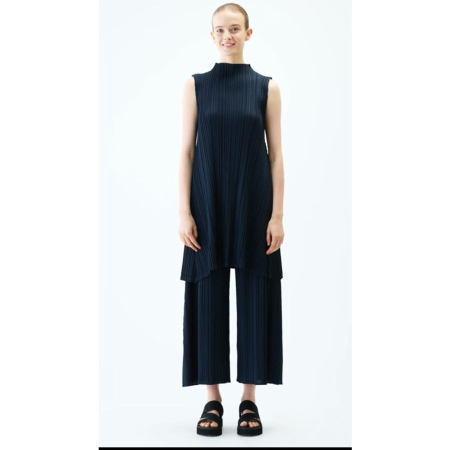 三宅一生pleats please 立領錘墜無袖造型長上衣 25年5🈷️購入-6