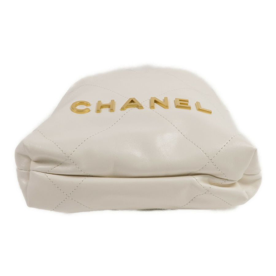CHANEL 牛皮皮革Mini 22金扣手挽肩背兩用袋-3