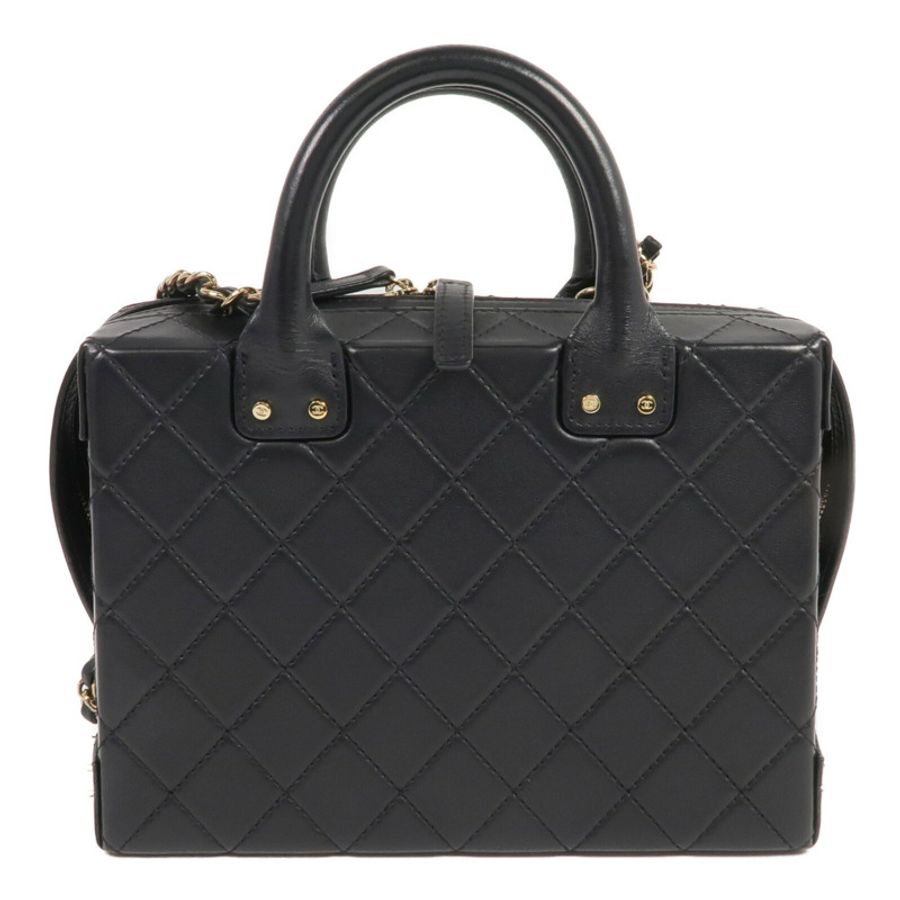 CHANEL 牛皮皮革Vanity Case金扣手挽肩背兩用袋-1