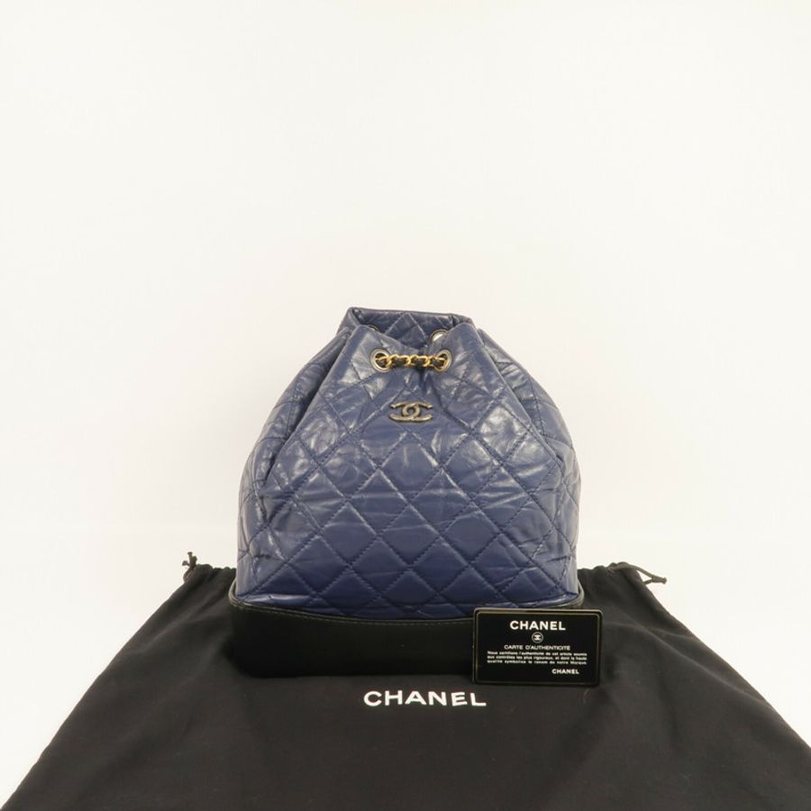 CHANEL 牛皮皮革Gabrielle Backpack銀扣背包-15