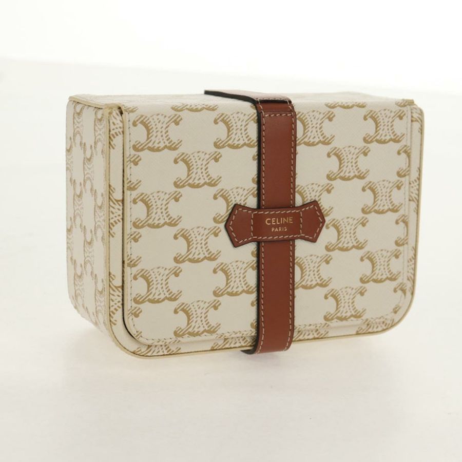 【日本直送】CELINE Triomphe 帆布大號珠寶盒 PVC 白色 4M0382DIU 正品 154934SM-4