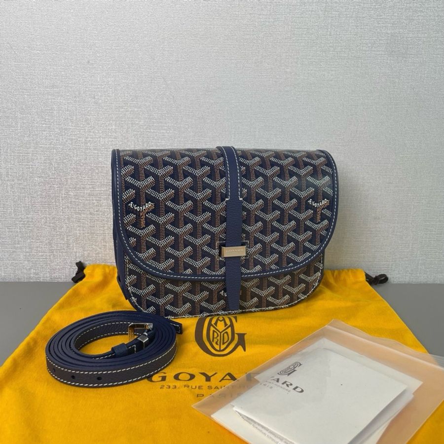 ✨Goyard 深藍色老花郵差包 99新有購證💙-2
