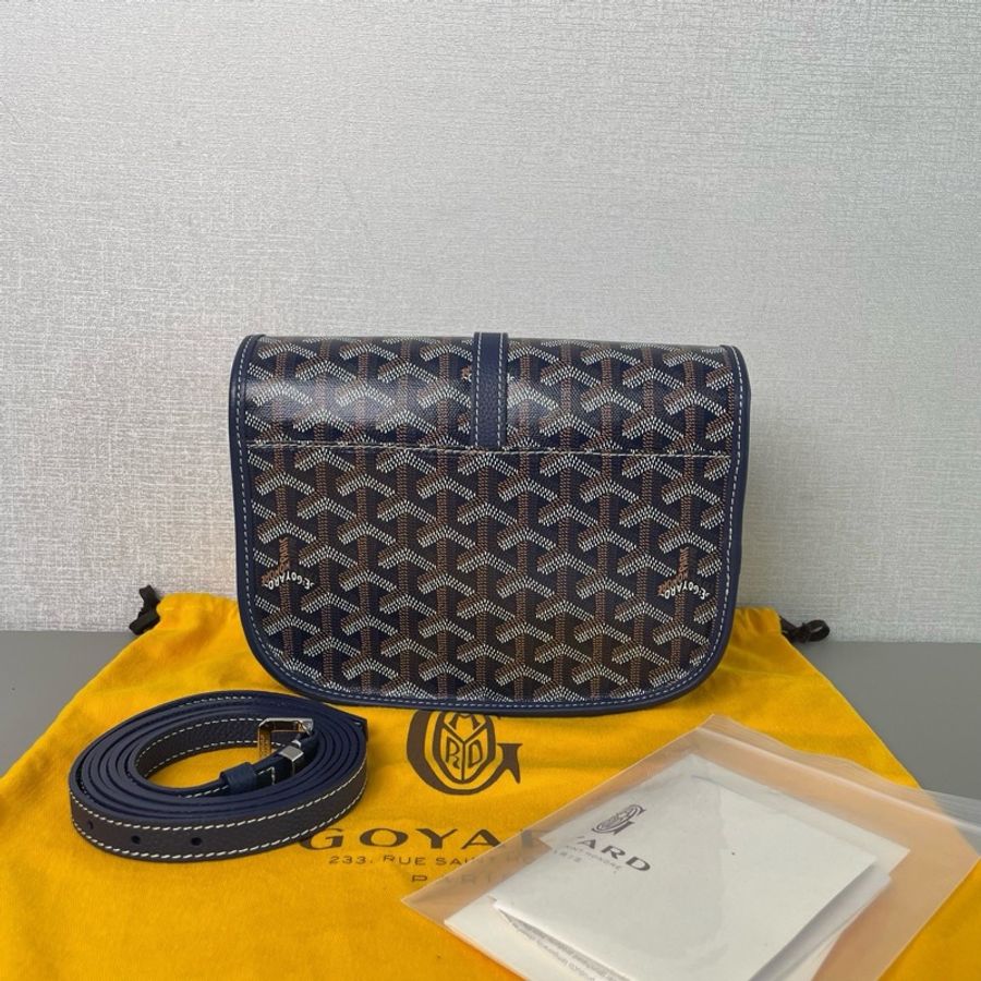 ✨Goyard 深藍色老花郵差包 99新有購證💙-4