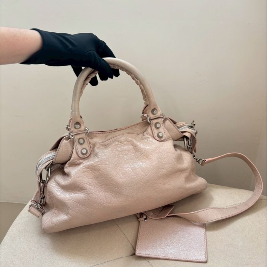 Balenciaga 粉色機車包💗-12