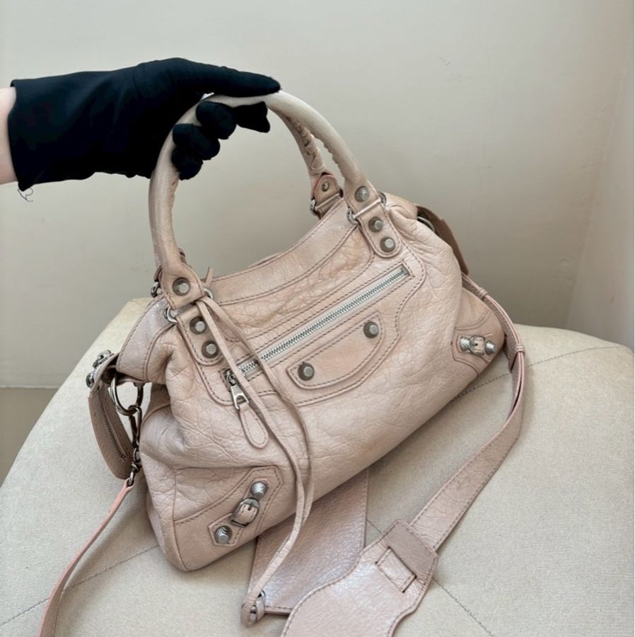 Balenciaga 粉色機車包💗-14