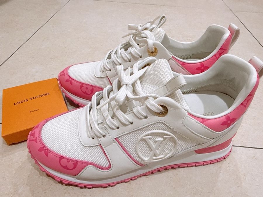 Louis Vuitton Run Away Sneaker粉色老花運動鞋-5