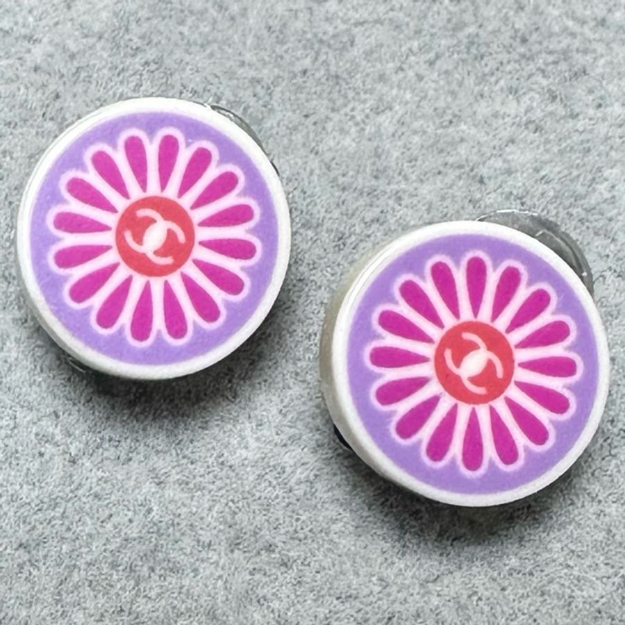 《絕版稀有品》Chanel花卉印花耳夾 稀有絕版款耳夾-5