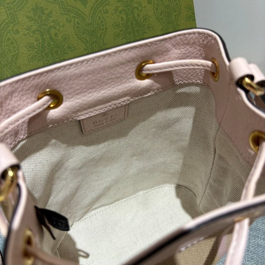 {🎀全新未使用 夢幻水桶💫}GUCCI jumbo GG mini 水桶包 (粉色)-3