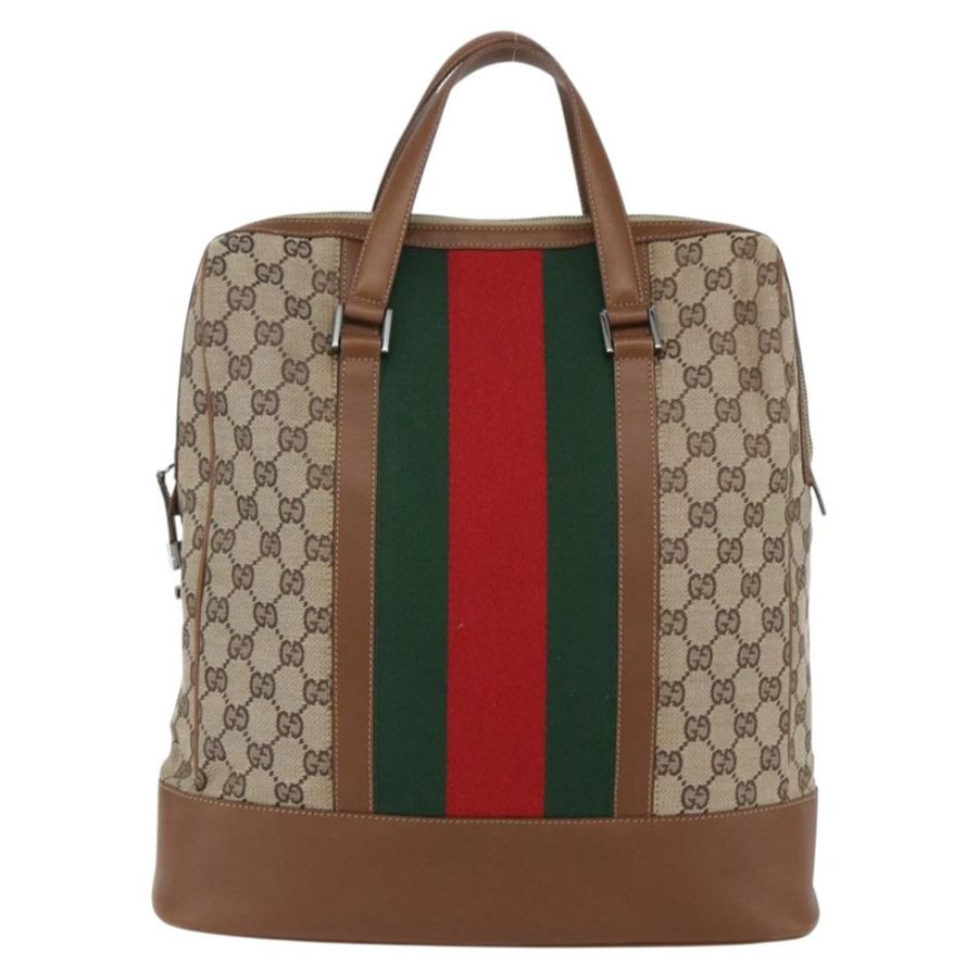 【日本直送】GUCCI GG帆布Web雪莉酒系列特別版手提包 米色金色 Auth mr1598-1
