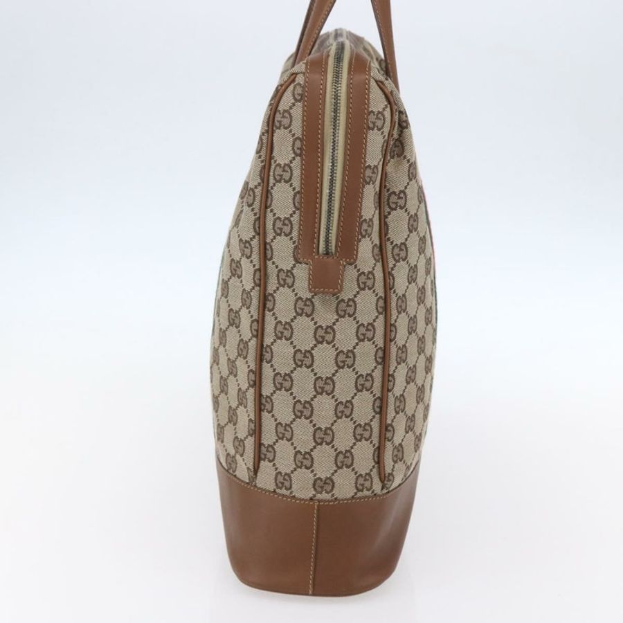 【日本直送】GUCCI GG帆布Web雪莉酒系列特別版手提包 米色金色 Auth mr1598-2