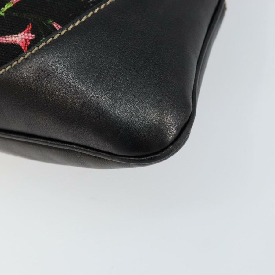 【日本直送】GUCCI Flora帆布單肩包 黑色 金色 153029 正品 156047-8