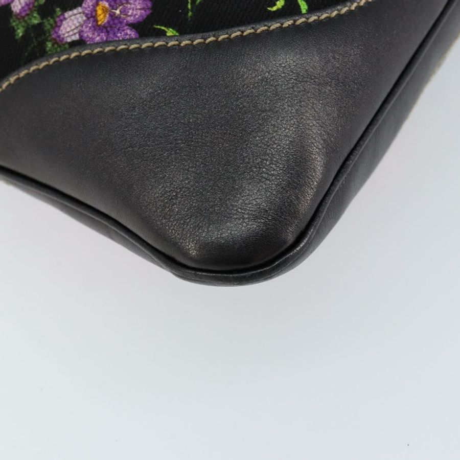 【日本直送】GUCCI Flora帆布單肩包 黑色 金色 153029 正品 156047-15