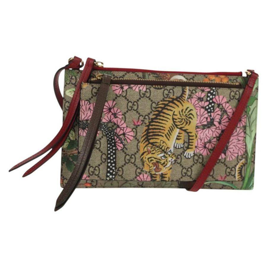 【日本直送】GUCCI GG Supreme 孟加拉虎花卉包 PVC 米色金色 454111 正品 154913SAM-0