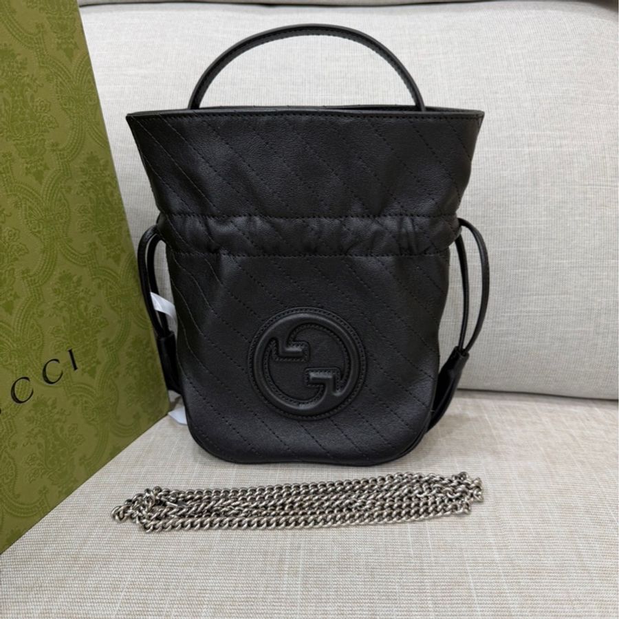 GUCCI 黑色甜酷小福袋包 手提包 斜背包 黑色-0