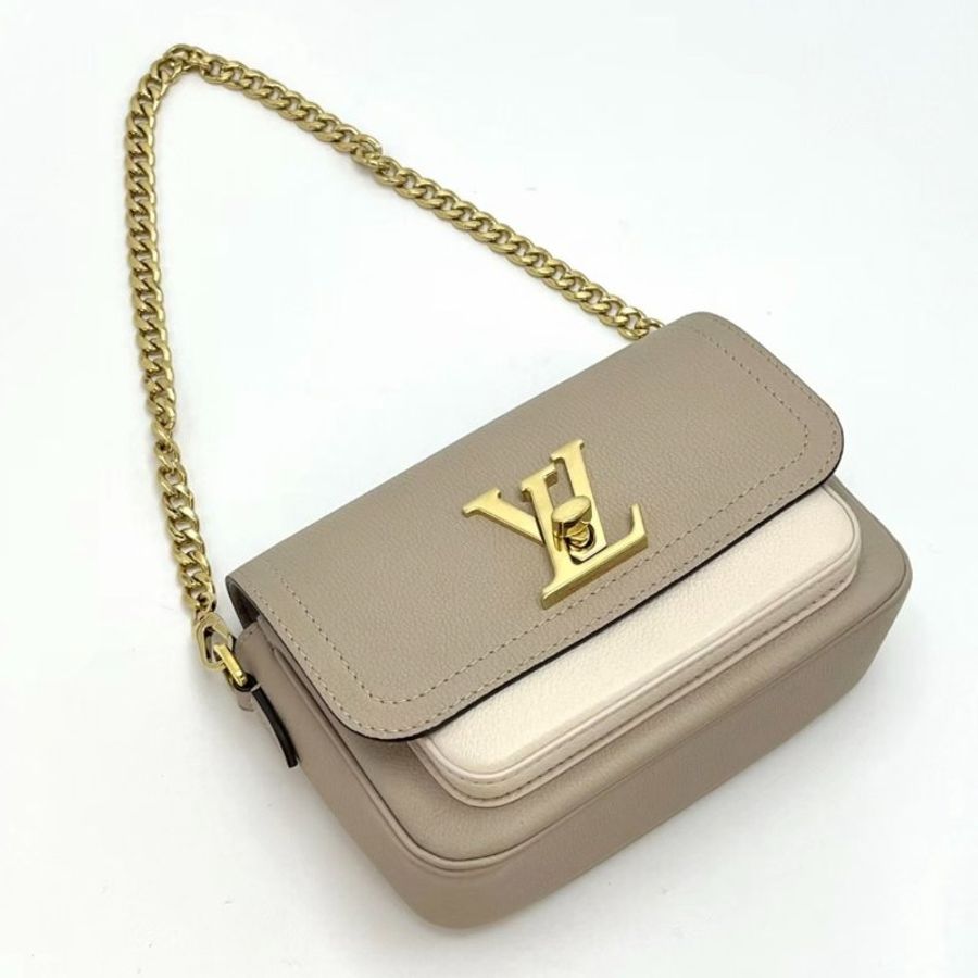 LV Lockme Tender系列拼色金扣肩背斜背包19*14*7 98新配件塵袋-4