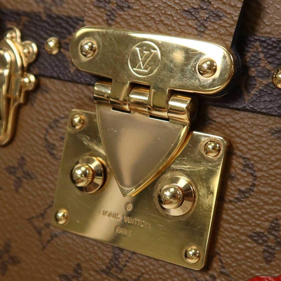 LOUIS VUITTON Monogram Reverse Petite Malle金扣肩背袋-12