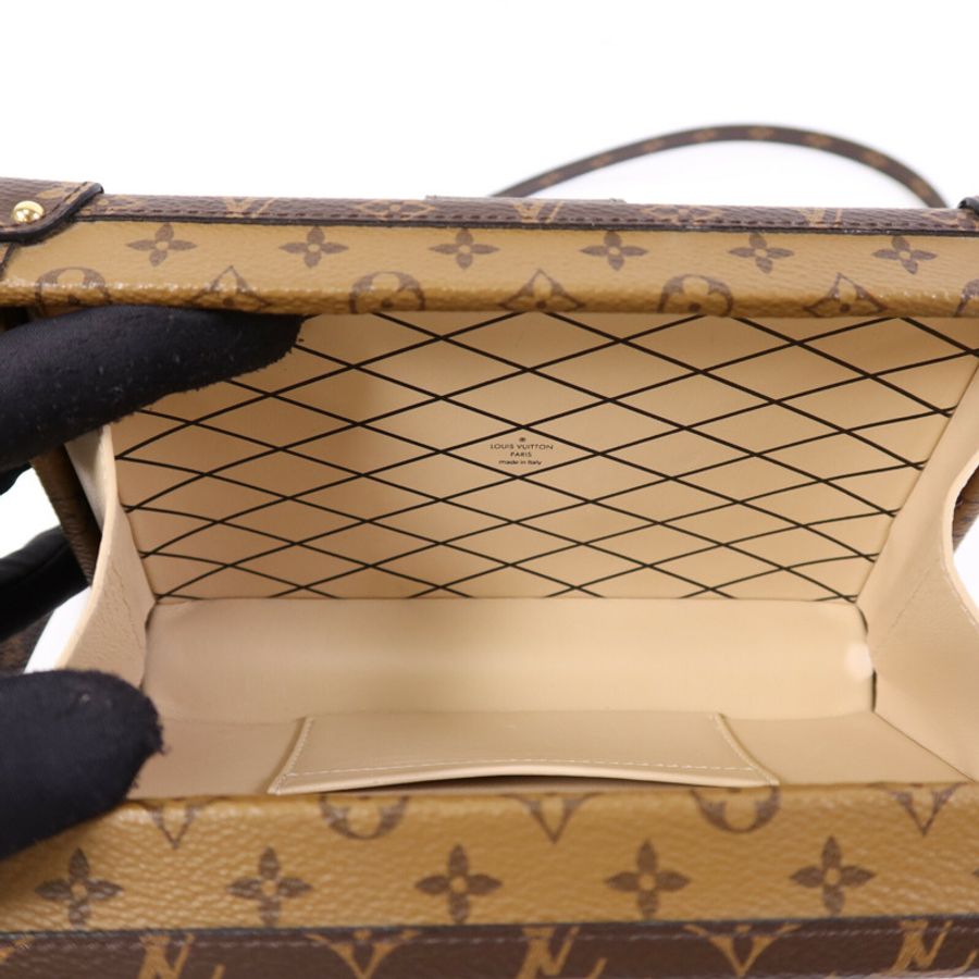 LOUIS VUITTON Monogram Reverse Petite Malle金扣肩背袋-13