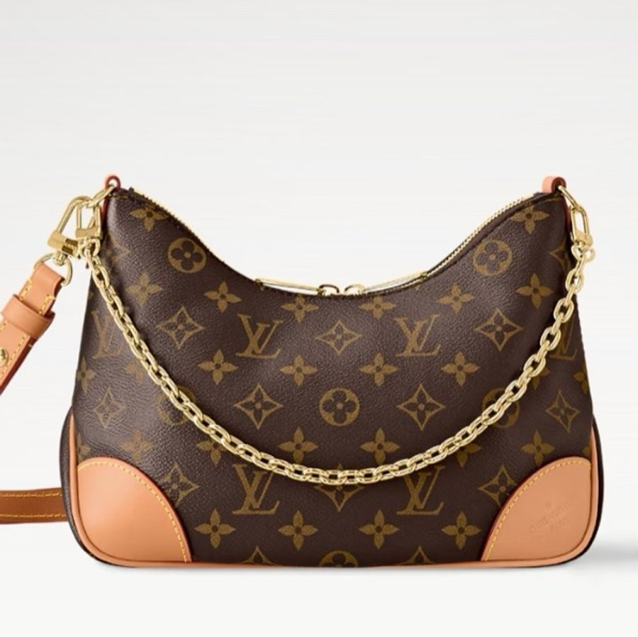 【質感與流線的完美融合】Louis Vuitton Monogram Boulogne 牛角包|經典老花帆布|金鍊肩背+天然皮飾邊-0