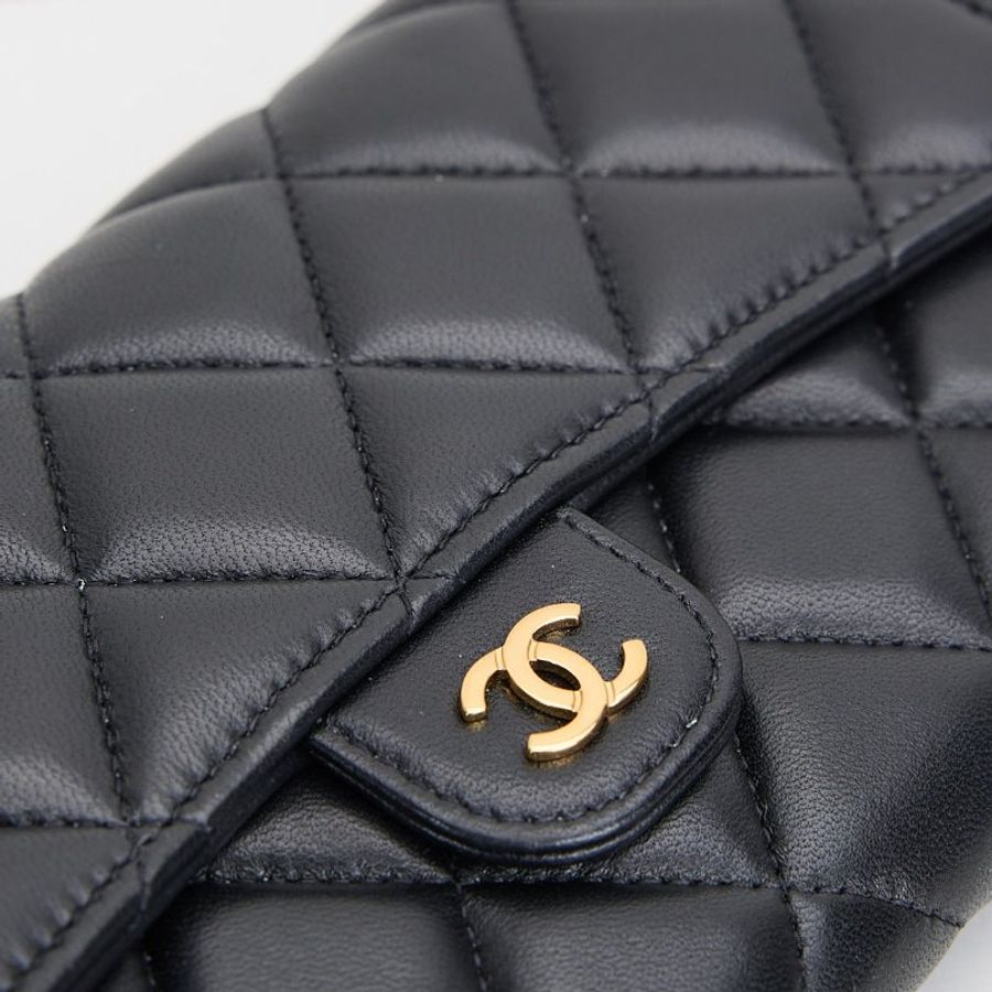 二手Chanel cf長夾 黑金羊-4