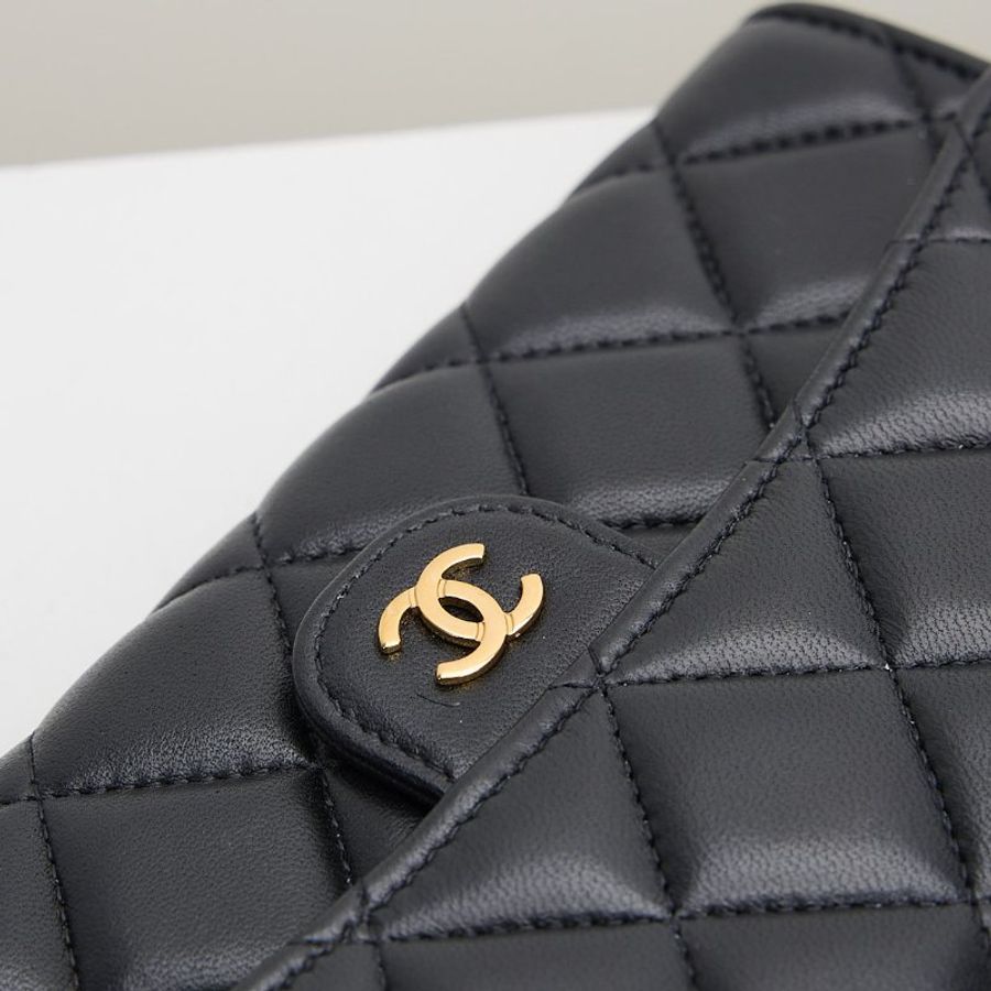 二手Chanel cf長夾 黑金羊-7