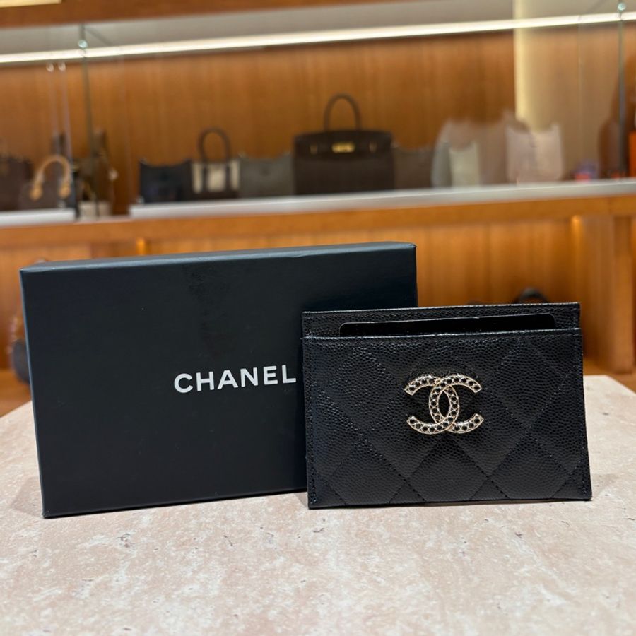 香奈兒Chanel / 黑鑽loog卡夾專櫃溢價款/全配可送禮/ 超難買!-0