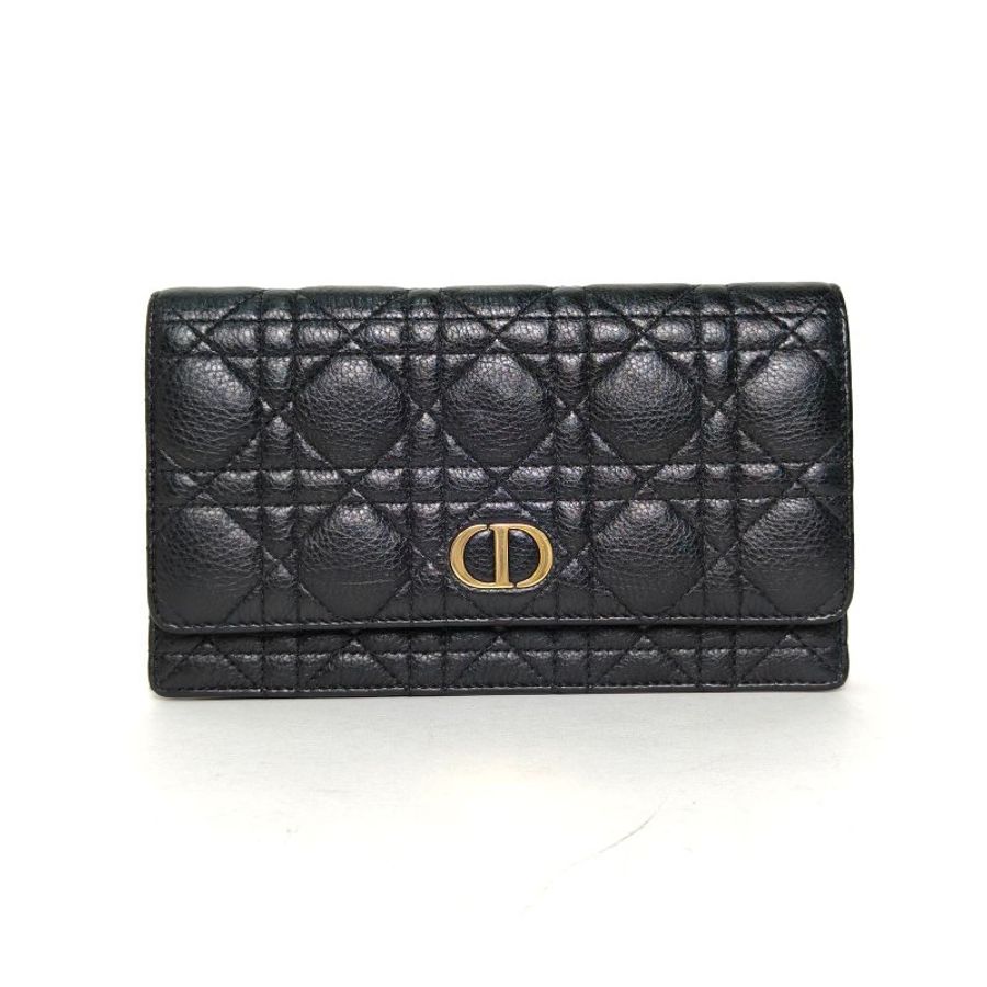 DIOR Caro鏈條WOC黑色牛皮金扣2021肩背包-0