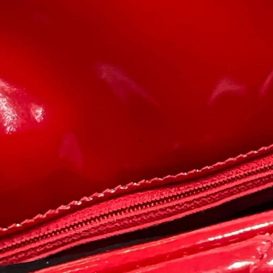 東區正精品㊣Chanel 香奈兒紅色漆皮銀鍊三層貝殼包肩背包 RA1815-5