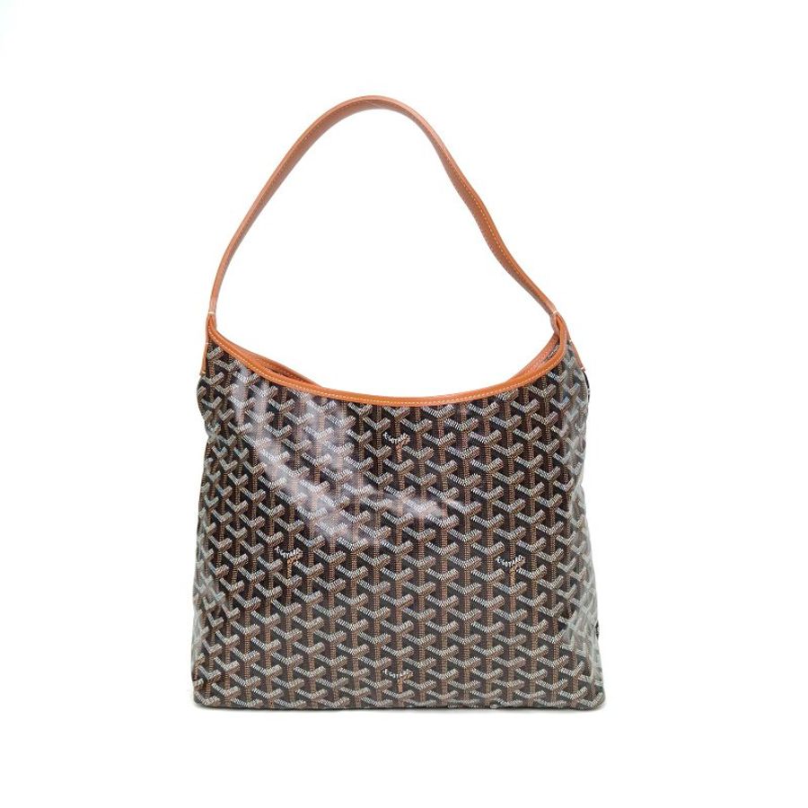 GOYARD BohemeHoboBag子母腋下包棕色PVC銀扣肩背包-2