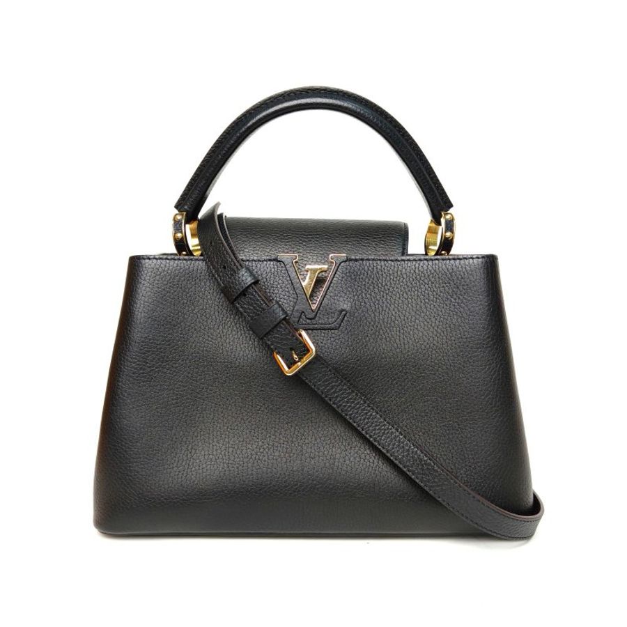 LOUIS VUITTON Capucines小號31.5黑色牛皮金扣2017肩背包-0