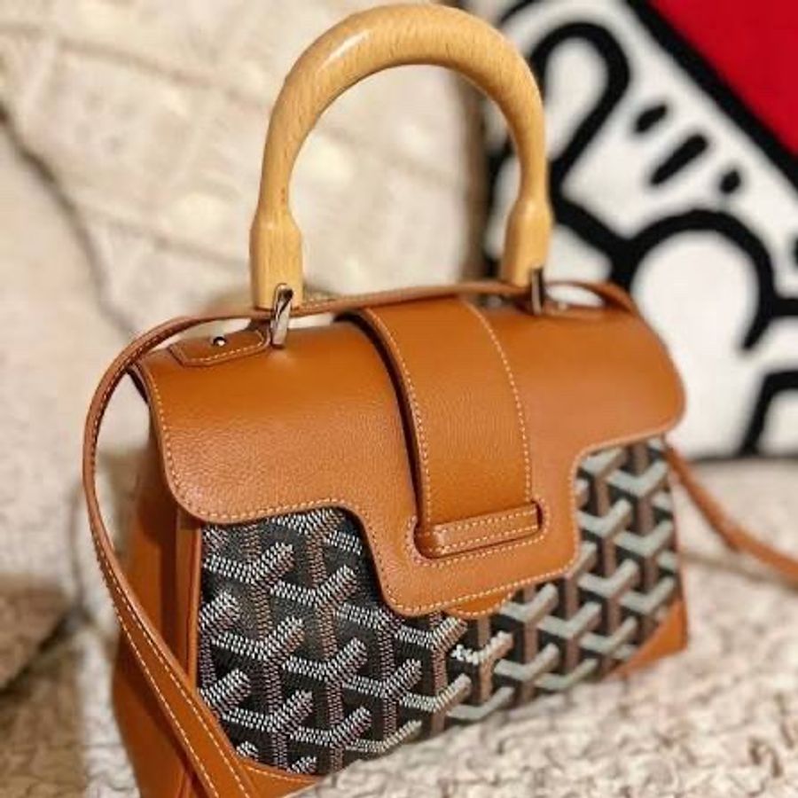 近新附鑒定報告✨ GOYARD SAIGON 西貢包木質手把手提斜背包金剛色(棕)-4