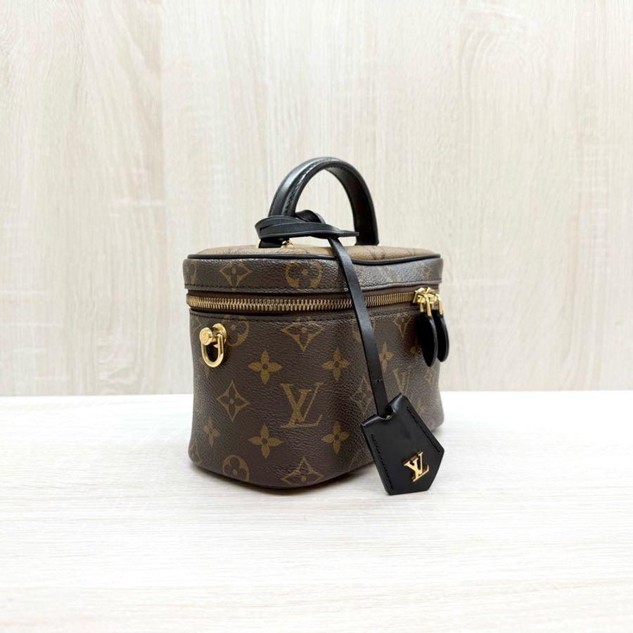 LV雙色原花Vanity PM手提側背化妝箱包/M45165-3