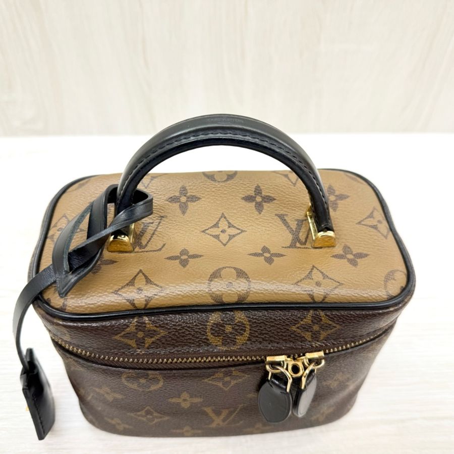 LV雙色原花Vanity PM手提側背化妝箱包/M45165-5