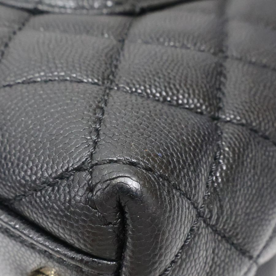 黑色 荔枝紋 菱格紋 牛皮 Coco Handle 29 兩用包 金釦 (無卡)【CHANEL 香奈兒】 A92992-13