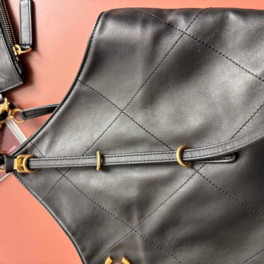 GD權志龍同款 ::CHANEL:: 25S 大號 TOTE 大托特 購物袋 黑金牛皮手提標 肩背包-17