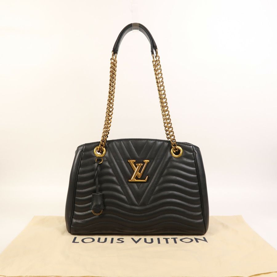 LOUIS VUITTON 牛皮皮革New Wave Chain Tote金扣鏈帶肩背袋-8