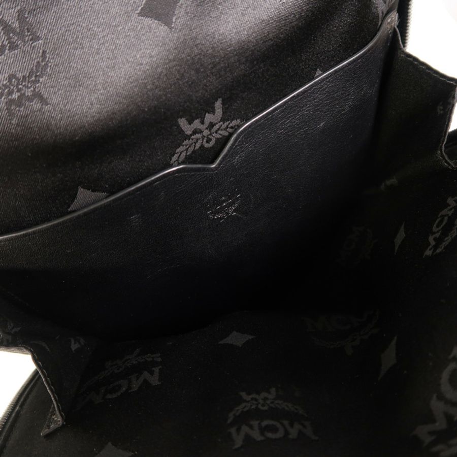 MCM 皮革Backpack銀扣背包-4