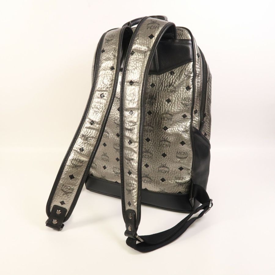 MCM 皮革Backpack銀扣背包-8