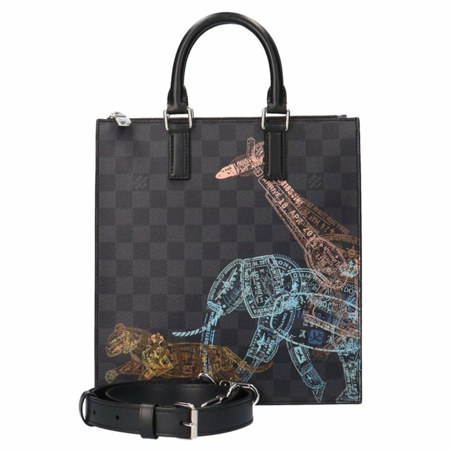 路易威登 Sac Plat Messenger 單肩斜背包,Damier Graphite 帆布材質,黑色,男女通用-0
