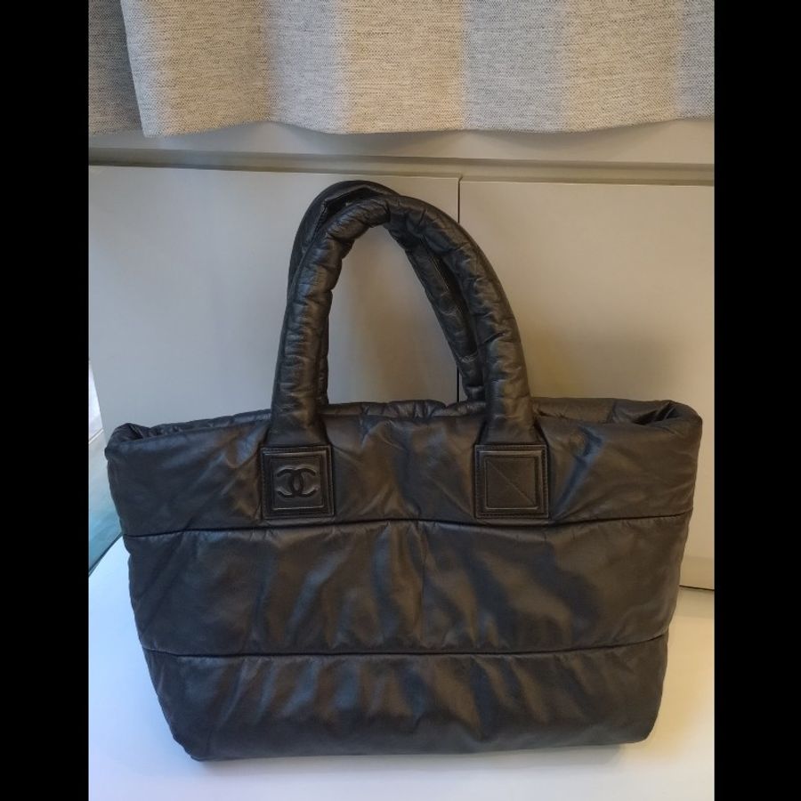 Chanel 黑拼暗紅皮革雙面托特包 cocoon tote-10