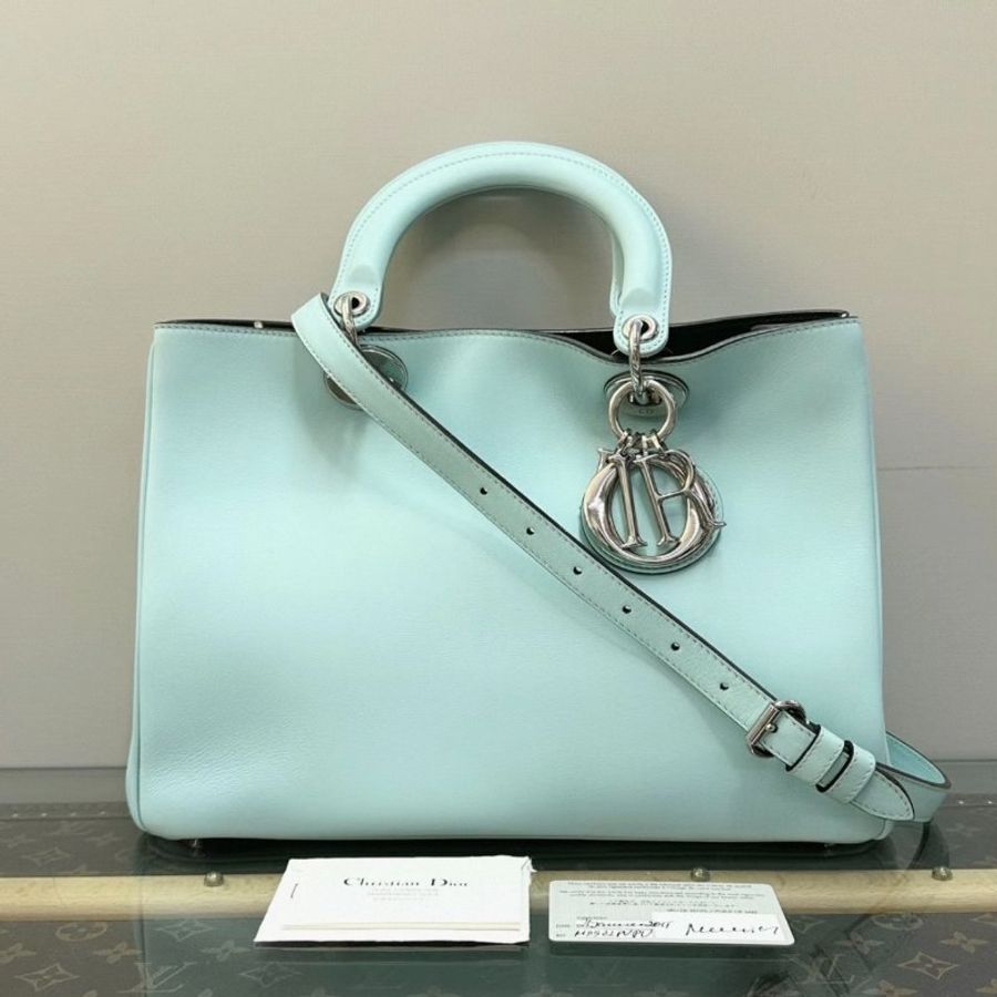 DIOR VIP Diorissimo銀扣大號手提肩背斜背包32*22*11 98新配件塵袋保卡-0