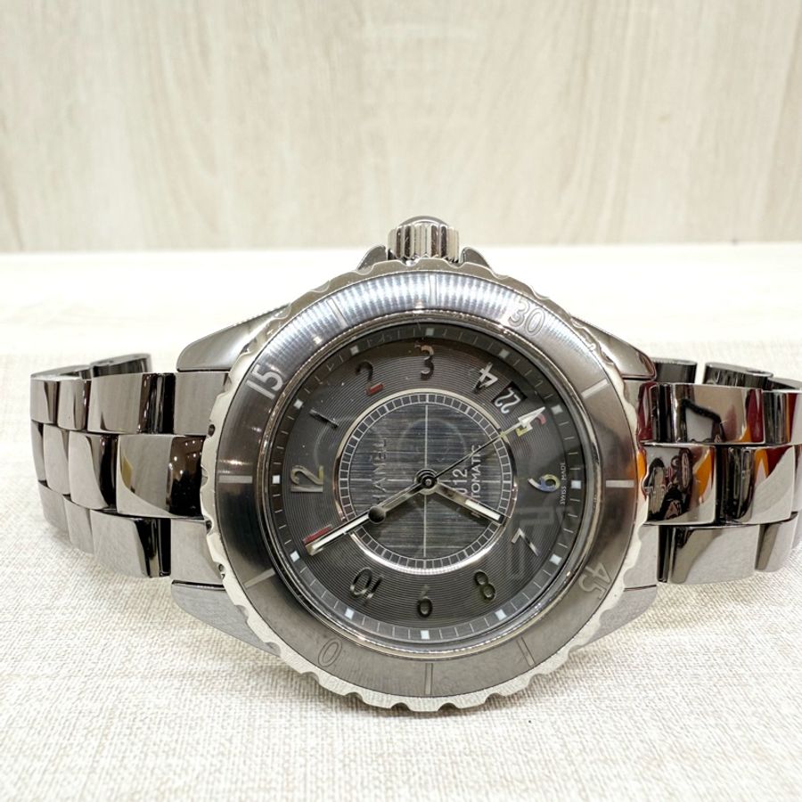 CHANEL銀灰色錶面38MM J12-2