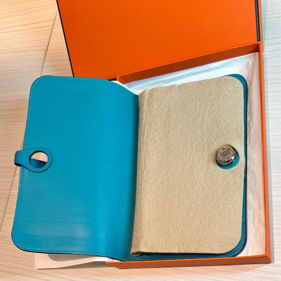 Hermès Dogon Duo牛仔藍swift皮長夾(Dogon GM)-2