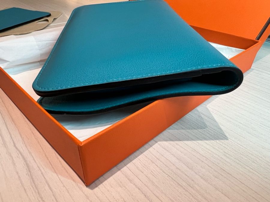 Hermès Dogon Duo牛仔藍swift皮長夾(Dogon GM)-6