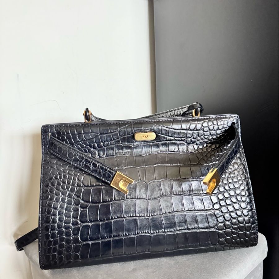 Tory Burch LEE RADZIWILL 鱷魚壓紋手提單肩包-0