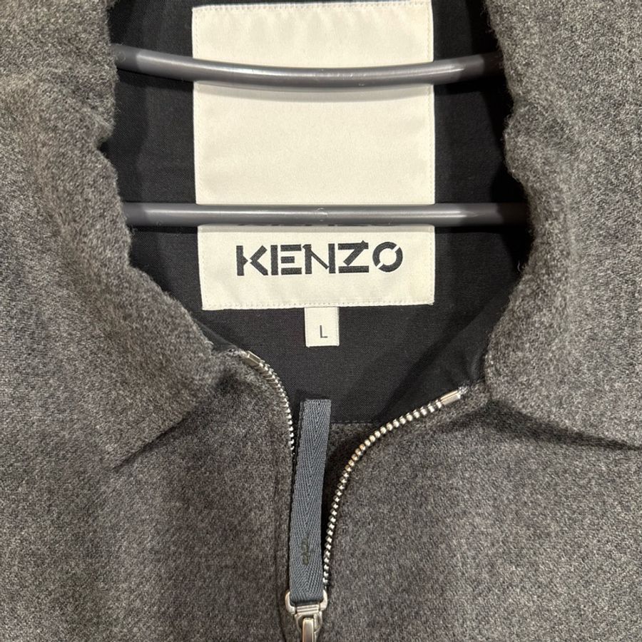 KENZO 法蘭絨沉穩灰平織外套-9
