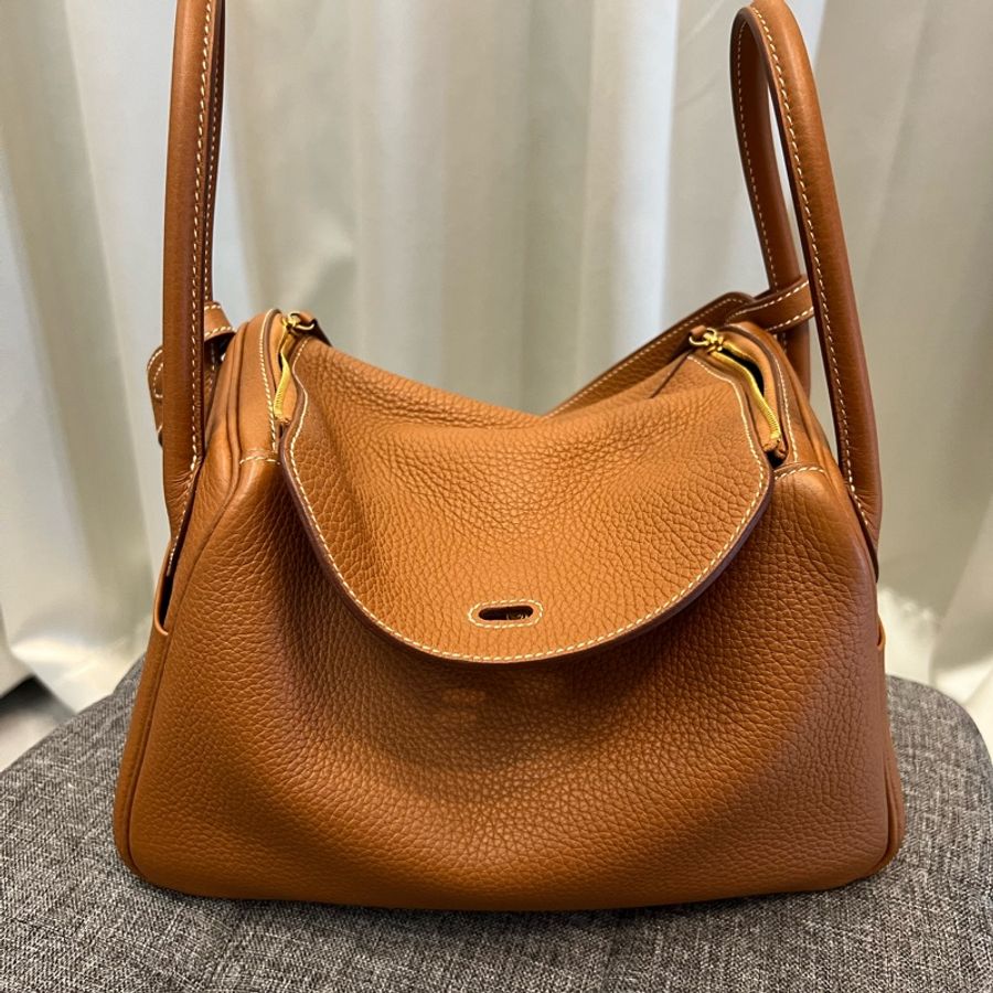 Hermès 愛馬仕 Lindy 26 U刻 |金棕色|金扣-3