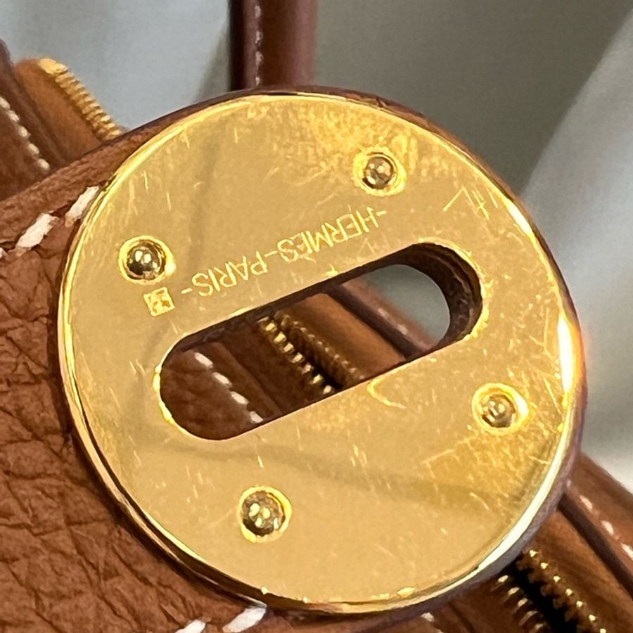 Hermès 愛馬仕 Lindy 26 U刻 |金棕色|金扣-10
